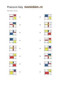 Pracovní listy - zrakové vnímání 5 až 6 let - spoj shodné obrázky Mondrian