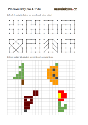 Pracovní listy 4. třída - matematika - osová souměrnost