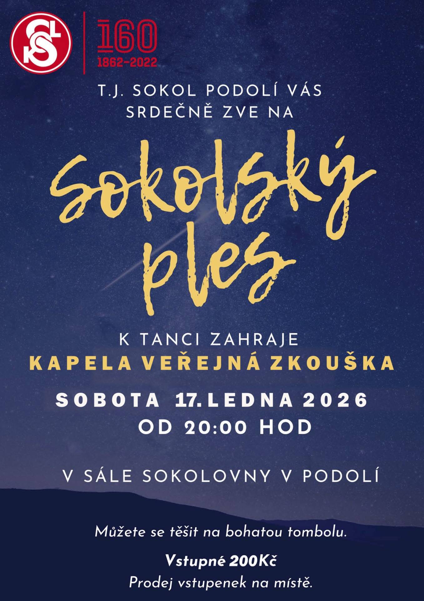 Sokolský ples 17. ledna 2026