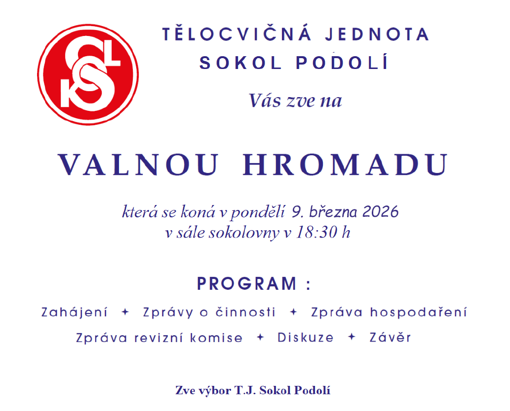 Valná hromada 9. března 2026